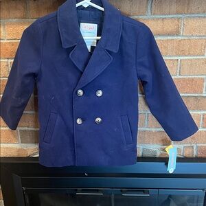 Cat & Jack XSMALL Navy Double-Breasted Pea Coat for Kids